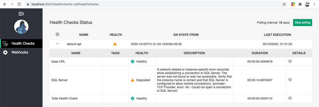 Health Monitoring In ASP.NET Core